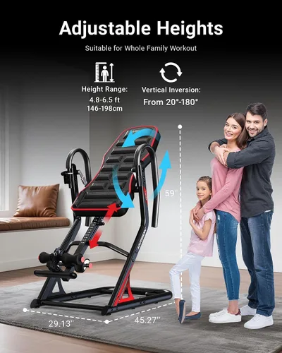 Miniatura 3 de HARISON Inversion Table for Back Pain Relief - Decompression Back Stretcher, 350LBS Capacity Strength Training Inversion Equipment, Decompression