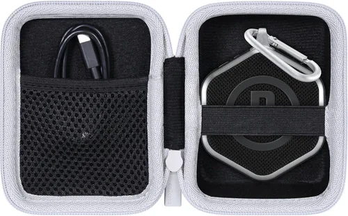 Miniatura 10 de co2CREA Funda rígida compatible con altavoz GPS Bushnell Golf Wingman View Estuche negro + cremallera naranja