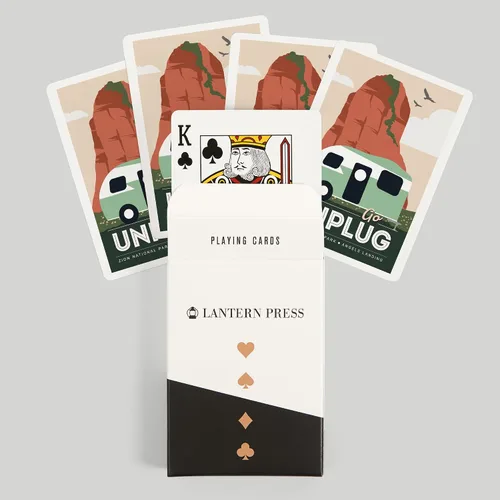 Miniatura 6 de Lantern Press Angels Landing, Zion National Park, Utah, Go Unplug, Retro Camper, 52 Playing Cards for Adults, Poker Size Card Deck