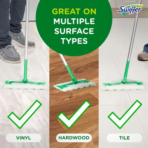 Miniatura 11 de Swiffer Sweeper 2-en-1, limpiador de piso de superficie múltiple seco y húmedo, barrido y mopping kit de inicio. Incluye 1 mop + 19 recargas