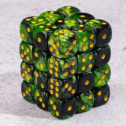 Miniatura 4 de 36 piezas de paquete de dados MINI de 12 mm de 6 caras, juego de dados D6 de dos colores, dados estándar de 6 caras para Yahtzee, Bunco o enseñanza