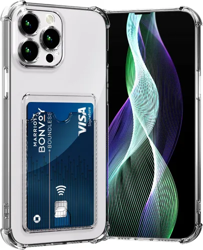 Miniatura 23 de AKABEILA Funda para iPhone 11 Pro Clear Cute Phone Case Soft TPU Wallet Case Slim Bag Cover a prueba de golpes con ranura para tarjetas Transparente