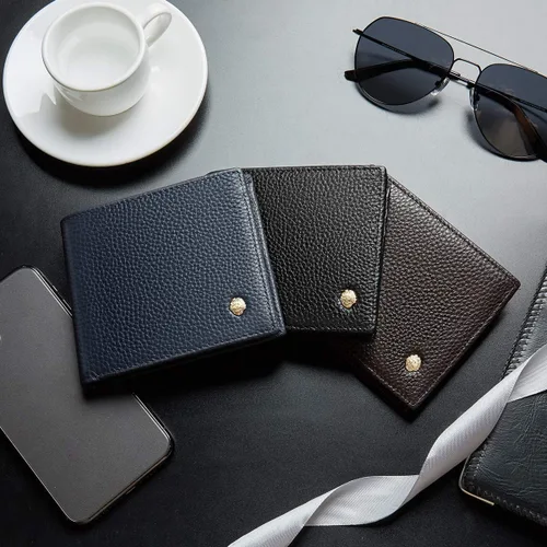 Miniatura 28 de LAORENTOU Billeteras de cuero genuino para hombre, billeteras plegables con cremallera, bolsillo para monedas, casual, cartera delgada