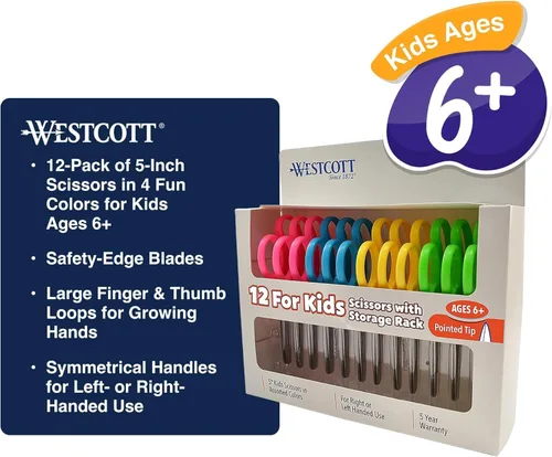 Miniatura 8 de Tijeras Westcott para niños diestros y zurdos, Variados 12