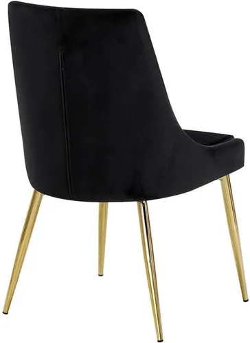 Miniatura 4 de Meridian Furniture Karina Collection Modern - Silla de comedor tapizada de terciopelo contemporánea con patas de metal resistentes, juego de 2, 19.5