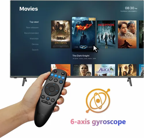 Miniatura 6 de BOXPUT Control remoto universal Android con mouse de aire, control remoto por voz BT 2.4G USB Control remoto compatible con aprendizaje IR de 6 ejes
