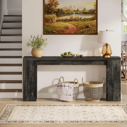 Miniatura 5 de Tribesigns Mesa Consola Extra Larga de 70.9 Pulgadas, Mesa de Sofá de Madera Estilo Granja Detrás del Sofá, Mesa de Acento Estrecha para Entrada