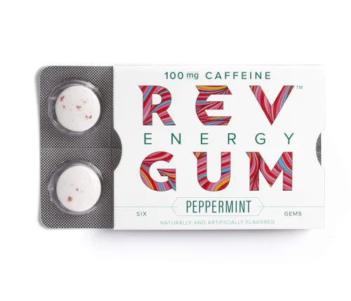 Miniatura 8 de Rev Gum Caffeine Energy Gum Extra Strength 100 mg de cafeína por gema Goma de mascar de menta polar sin azúcar – Masticables bajos en calorías