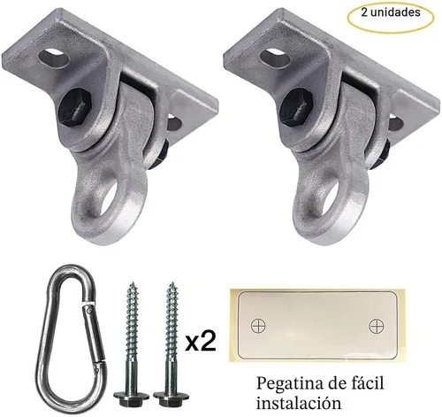 Miniatura 2 de ABUSA - Ganchos resistentes para columpios de metal en color, con tornillos y roscas incluidos, capacidad de más de 5000 libras, para patios de 2