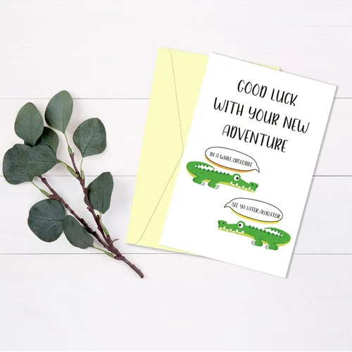 Miniatura 2 de Tarjeta de buena suerte nueva aventura, compañero de trabajo adiós tarjeta de jubilación, nueva tarjeta de trabajo para él ella, linda tarjeta
