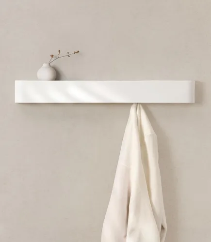 Miniatura 15 de Kazai. Perchero de pared 'Toke' – Perchero de diseño moderno con ganchos ocultos de pared – Perchero de panel de chapa de madera maciza – Roble