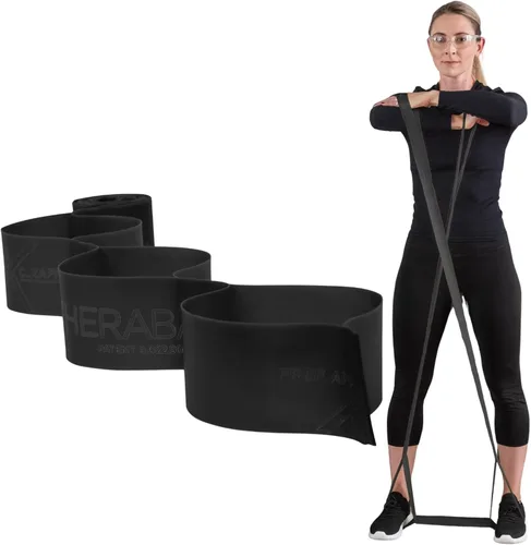 THERABAND CLX Resistance Band with Loops, 5-Foot Band Nivel 5 / Special Heavy - Negro