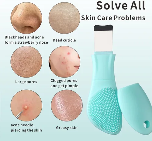 Miniatura 4 de Herramienta para Eliminar Puntos Negros, Espátula Facial de Silicona, Rascador Nasal 2 en 1 para Limpieza Profunda, Espátula Facial para Eliminar
