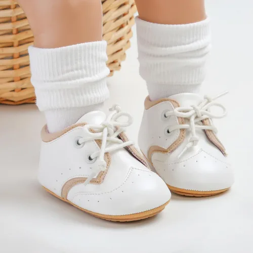 Miniatura 2 de SOFMUO Zapatos deportivos de piel sintética para bebés, niños y niñas, con suela de goma suave, mocasines Oxford para recién nacidos
