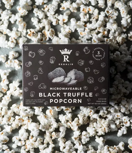 Miniatura 4 de Regalis Palomitas de maíz de trufa negra para microondas, granos sin OMG, trufa europea negra real, 3 bolsas