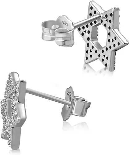 Miniatura 3 de Pendientes de plata de ley 925 con diseño de estrella judía de David