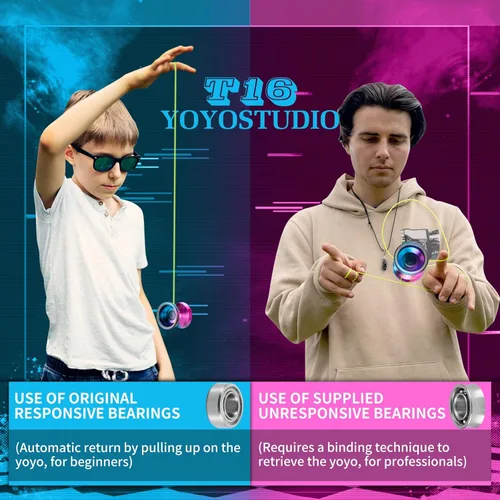 Miniatura 4 de YOYOSTUDIO T16 YoYo Responsive Profesional, YoYo de Doble Propósito para Niños Principiantes, YoYo No Sensible para Adultos con Herramienta