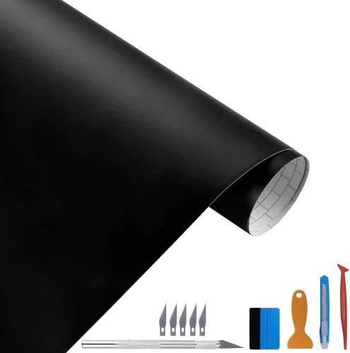 Miniatura 7 de LZLRUN - Rollo de cinta adhesiva de vinilo mate con liberación de aire color negro - Incluye juego de herramientas de instalación (1/2" x 30 pies)