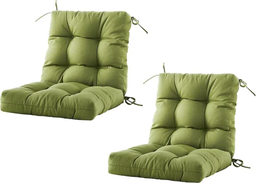 Miniatura 12 de BLISSWALK Cojines para sillas de exteriores, cojín grueso de mimbre con respaldo bajo y lazos para muebles de patio, 40 pulgadas de largo x 20 Beige