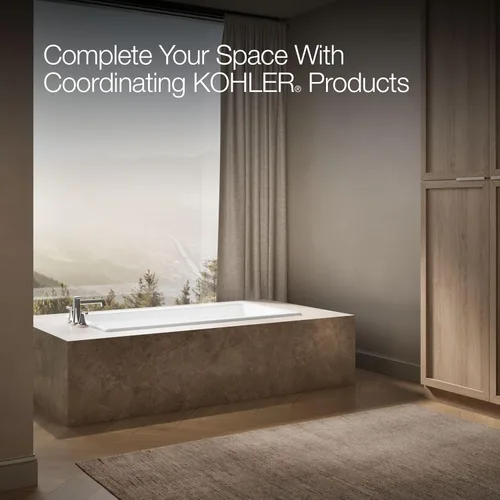 Miniatura 6 de KOHLER 850-0 Tea-for-Two - Bañera de hierro fundido de 60 x 32 pulgadas, para alcoba o empotrada, diseño espacioso, superficie antideslizante