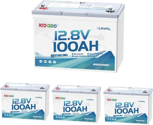 Miniatura 39 de Redodo Paquete de 3 baterías de litio de 12 V 100 Ah Grupo 24, ciclo profundo de 1280 Wh con BMS de 100 A, batería recargable de litio de más