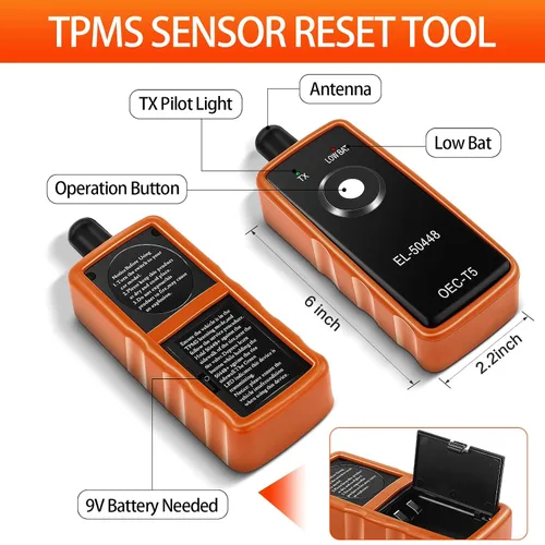 Miniatura 8 de Herramienta de reaprendizaje TPMS para sensor de neumáticos de automóvil, FIRSTOOL EL-50448 TPMS herramienta de reinicio de neumáticos, herramienta
