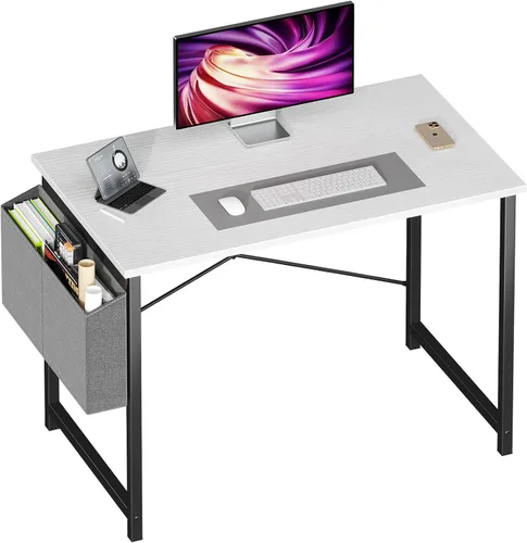 Miniatura 9 de NEWBULIG Escritorio de Computadora de 40 Pulgadas, Escritorios de Oficina en Casa para Dormitorio, Escritura, Juegos, Mesa de Trabajo y Estudio