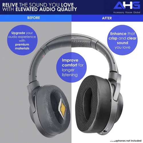 Miniatura 4 de AHG Accessory House Global Cool Gel - Almohadillas de repuesto WH-H900N / MDR-100ABN para los oídos, compatibles con auriculares Sony WH-H900N