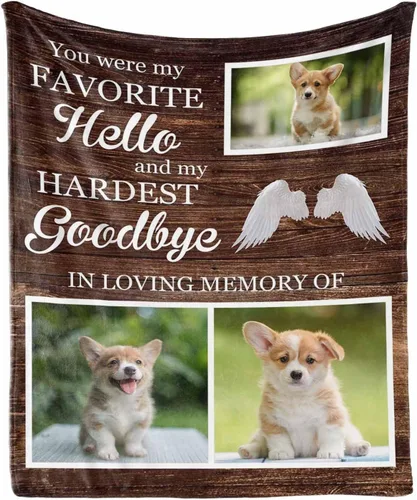 in Loving Memory of Dog - Manta de memoria personalizada de collage de fotos de mascotas, manta suave y manta de 30 x 40 pulgadas, regalo de