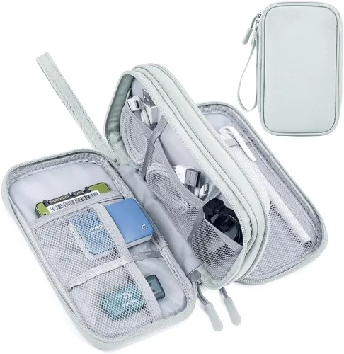 Miniatura 14 de Organizador electrónico para cable de viaje, bolsa organizadora electrónica, funda organizadora de accesorios electrónicos impermeable para banco