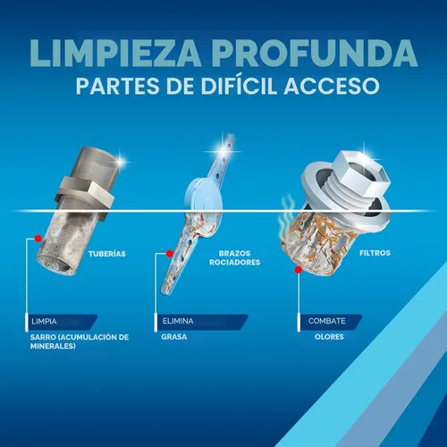Miniatura 3 de Limpiador de la máquina del lavaplatos Finish, botella de 8.45 fl oz, acción dual para luchar la grasa y el sarro