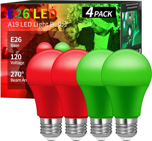 Miniatura 10 de Bombillas de luz amarilla anti-insectos A19 LED, base E26, 9W (equivalente a 60W), 2000K ámbar, uso en porche exterior, paquete de 2