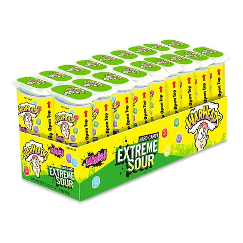 Miniatura 8 de WARHEADS - Extreme Sour Hard Candy - Sabores de manzana agria, cereza negra, frambuesa azul, limón y sandía - Bolsas de 1 onza - Paquete de 12