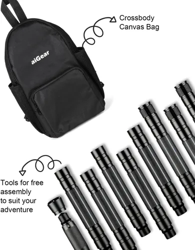 Miniatura 5 de aiGear G3 Tactical Walking Stick Self Defense, Upgraded Durable Hiking Stick with Multitool Adjustable 5-8 Tubes Modular Design for Hiking Camping
