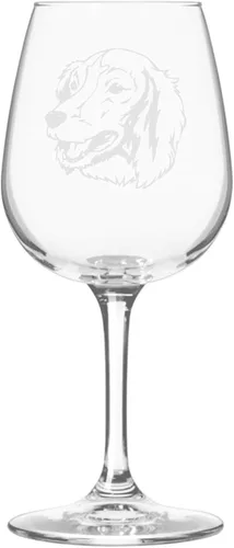 Miniatura 214 de Copa de vino de 12.75 onzas con diseño de perro grabado