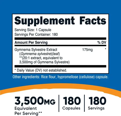 Miniatura 2 de Nutricost Gymnema Sylvestre Extract 180 cápsulas para 180 porciones por botella, sin OMG, sin gluten y apto para vegetarianos