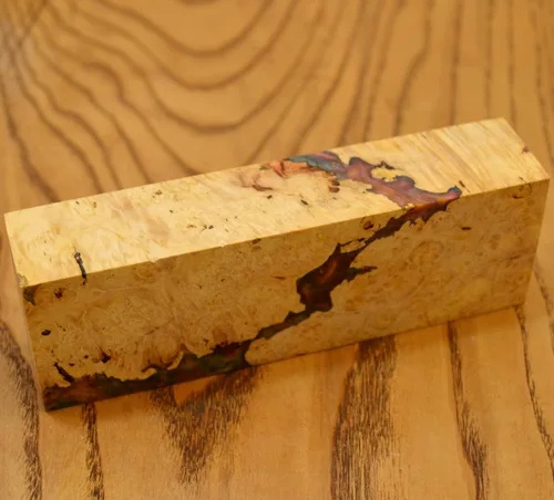 Miniatura 2 de Burl Híbrido Estabilizado Madera Bloque de madera Torneado Bloque en blanco Barra Mango Cuchilla Cuchillos Estabilización Cuchillo (G138)