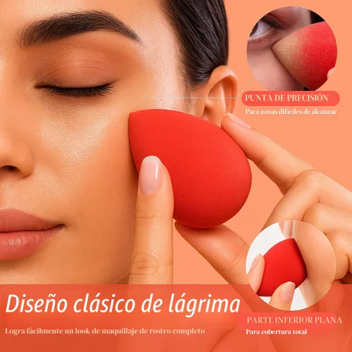 Miniatura 5 de BEAKEY Juego de 5 esponjas de maquillaje, microporosas, de baja absorción, suave, sin látex, esponja de belleza y licuadoras para crema en polvo