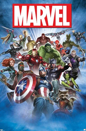 Trends International Marvel Comics - Póster de pared con foto de grupo, 22.375 x 34 pulgadas, versión premium sin marco