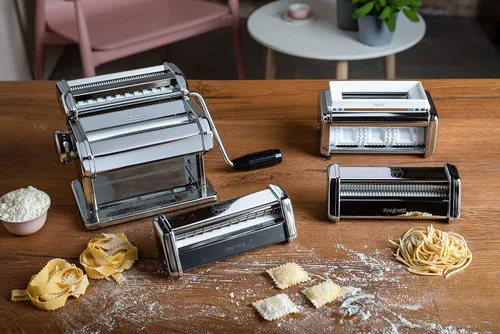 Miniatura 2 de MARCATO Made in Italy Multipast - Juego de regalo de 4 piezas para hacer pasta. Incluye máquina clásica Atlas 150 para pasta + raviolis + espaguetis