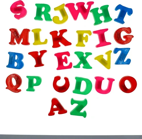 Miniatura 5 de JA-RU Juego de letras magnéticas (1 paquete de letras ABC) letras de plástico coloridas. Imanes de refrigerador para niños y niños pequeños.