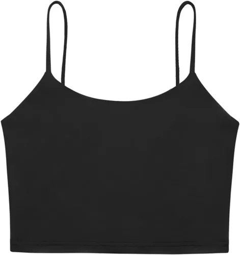 Miniatura 4 de REORIA Camiseta sin mangas sexy con tirantes delgados ajustables y doble forro sin costuras para yoga