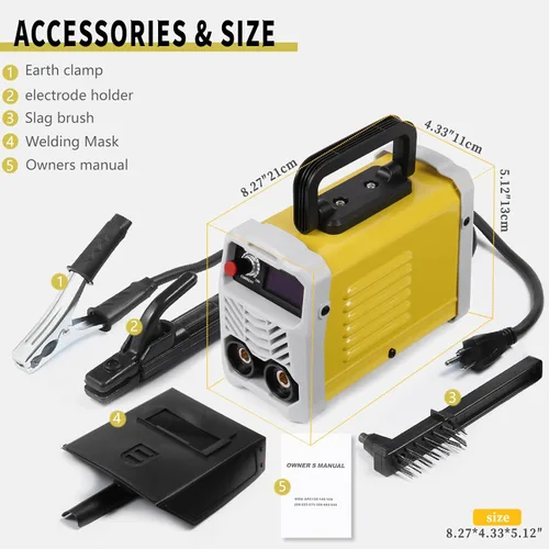 Miniatura 6 de Mini máquina de soldadura 110V ARC200 soldador de palo máquina de soldadura eléctrica, soporte de electrodo de soldadura martillo de escoria hogar