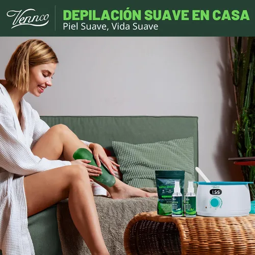 Miniatura 7 de VENNCO Perlas de Cera Dura, Granos de Cera de 1 libra Para Eliminación de Vello Grueso en Piel Sensible Con Aloe Vera Puro, Para Cara, Ceja, Pierna