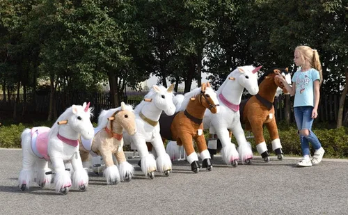 Miniatura 4 de Caballo mecedor mecánico grande Ufree, 44 pulgadas, para montar, rebotar y moverse, para niños de 4 a 15 años, L