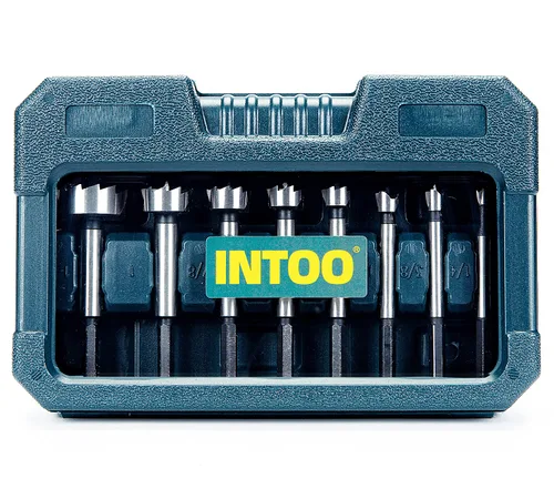 Miniatura 7 de INTOO Juego de brocas Forstner con vástago hexagonal, 16 piezas, mango multicara, juego de brocas para madera