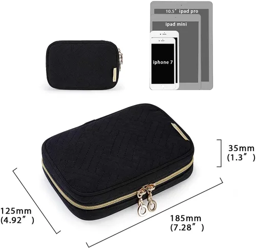 Miniatura 32 de BAGSMART Estuche organizador de joyería, de viaje para collar, aretes, anillos, brazalete