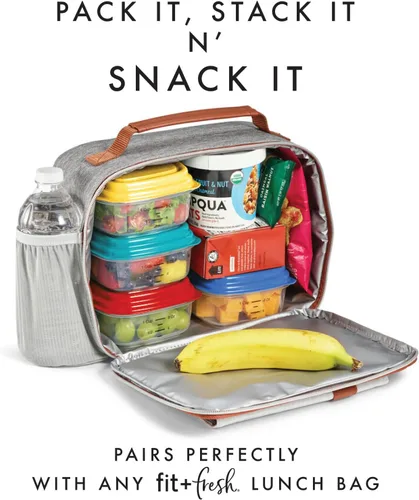 Miniatura 5 de Fit & Fresh Stak Paks - Juego de recipientes de 1 taza para niños, color verde