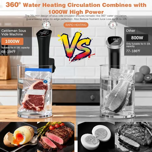 Miniatura 2 de Cocina Sous Vide, enfriador de vino, 1000 W, máquina Sous Vide para cocina, circulador de inmersión, kit de Sous Vide con bolsas de vacío, bomba