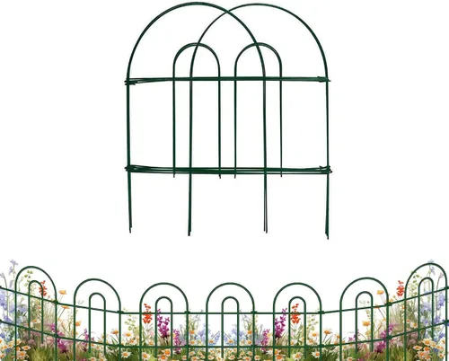 Miniatura 2 de Paquete de 5 vallas plegables de 18 pulgadas x 8 pies, longitud total de 40 pies, valla plegable verde para jardín, 30 paneles en total